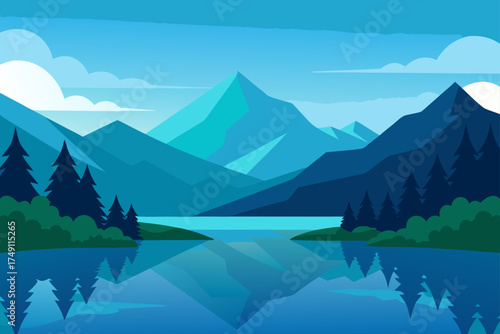 calm lake trees mountains nature landscape outdoors