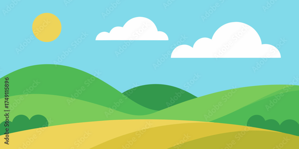 Fototapeta premium Rolling Hills Bright Landscape