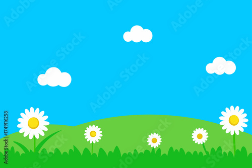 meadow fresh green grass scattered
