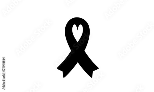 awareness ribbon on white, awareness ribbon with love sign, awareness icon with love sign