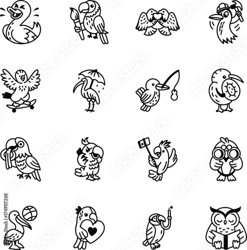 Set of Species Doodle Style Icons 
