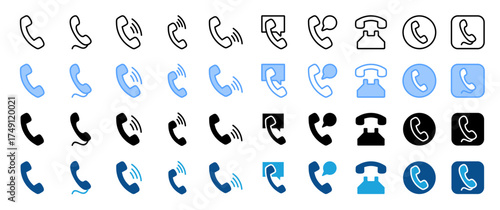 Phone icon sheet multiple concept,style and collection
