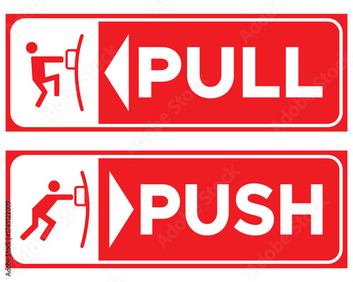 pull and push icon vector design template