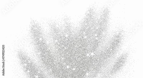 Abstract silver glitter texture background for festive designs and layouts, white background