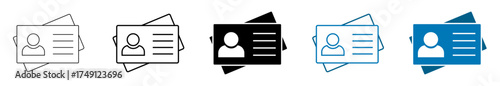 Id card icon isolated, Identification badge symbol, Personal profile sign, User access card, or Official document icons vector illustration