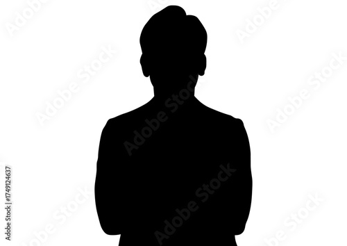 腕組みをするビジネスマンのシルエット24