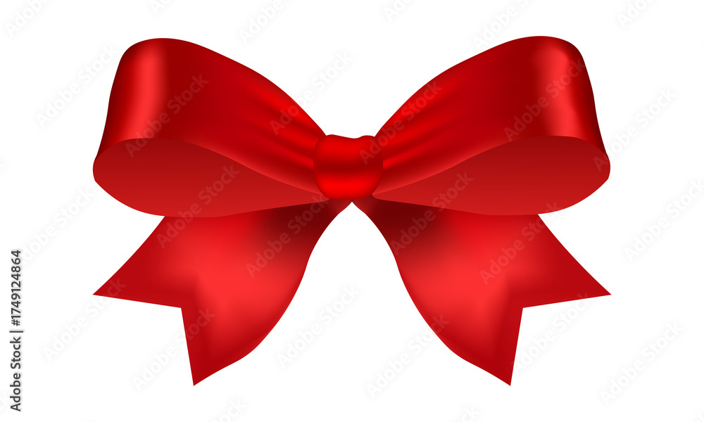 Fototapeta premium red bow isolated on white background