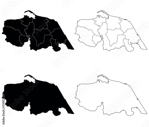 Pattani map is a province of Thailand, Graphic vector