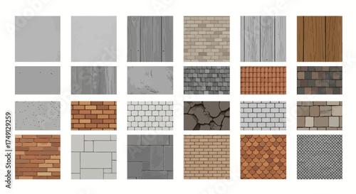 Essential Symbols Pack: Seamless Texture Patterns for Architectural Drawings, white background