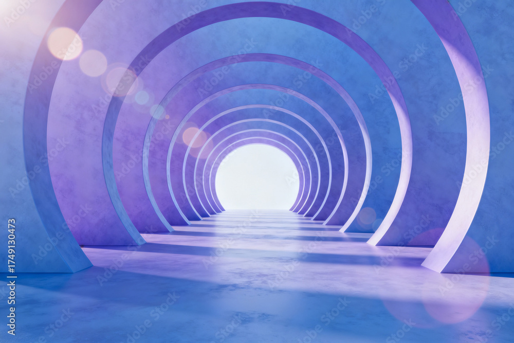 Naklejka premium Abstract tunnel with circular arches