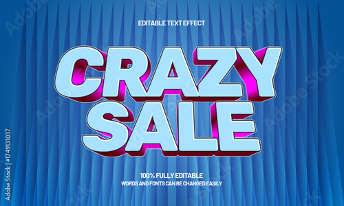 crazy sale editable text effect