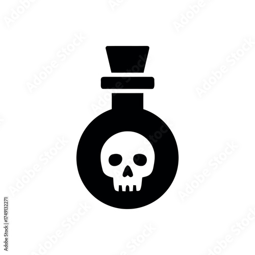 Potion Bottle Halloween Icon - Magical Poison and Witchcraft Symbol