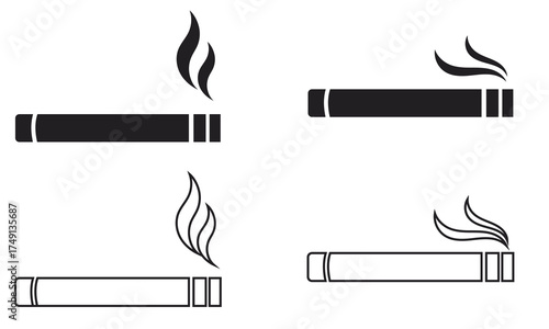 Cigarette icon. . Isolated on white background . Vector illustration. EPS 10