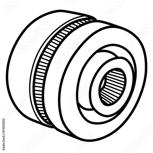 Silhouette sketch of multi plate clutch