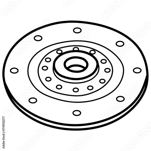 Silhouette sketch of single plate clutch