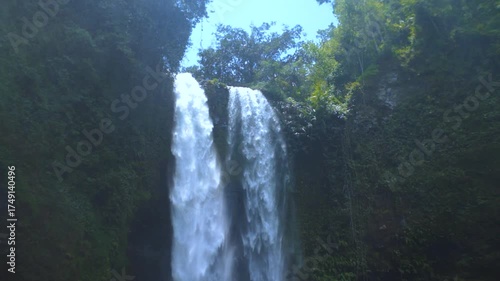 high waterfall with beautiful natural views