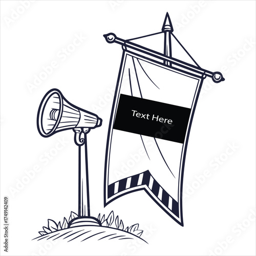 Promotional announcement illustration vector