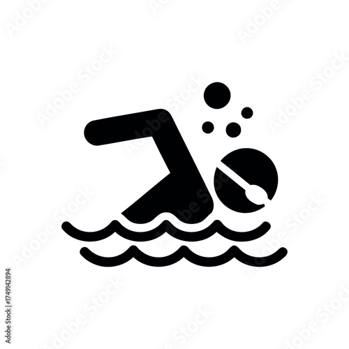 Swim Icons - Swimmer, Pool, and Aquatic Exercise Symbols