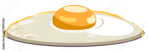 Delicious protein food vector of a fried egg, perfect for healthy breakfast and nutrition designs.