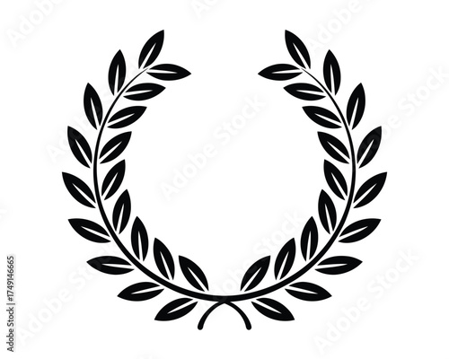 Elegant laurel wreath vector illustration scalable eps graphic award emblem decorative symbol silhouette