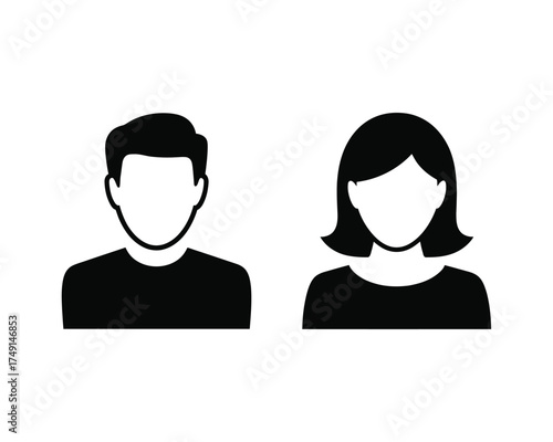 Minimalist black and white user icons vector set scalable eps illustration for diverse applications silhouette