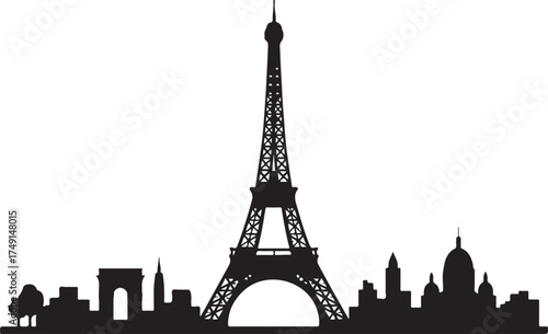 Eiffel Tower Silhouette Vector