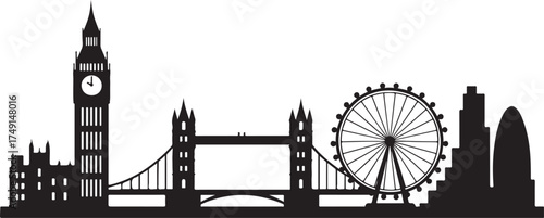 London City Skyline Silhouette Vector 