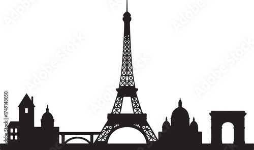 Eiffel Tower Silhouette Vector