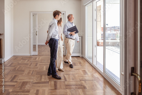 Real estate agent renting house to young couple