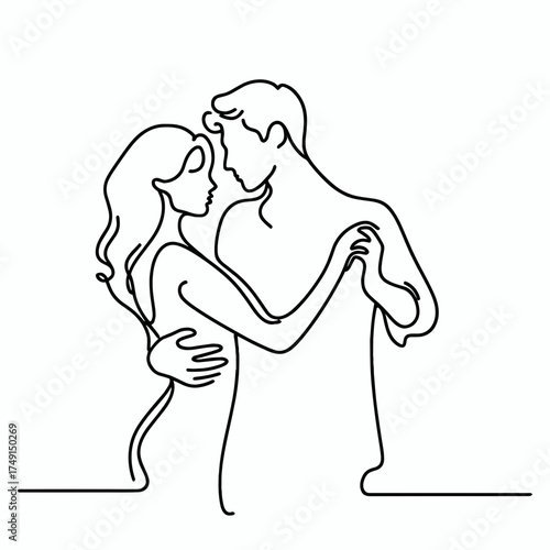 Dancing silhouette romantic