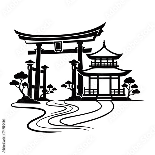 Elegant architectural silhouette vector
