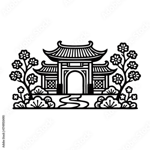 Elegant architectural silhouette vector