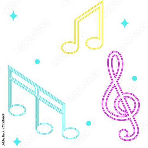 Neon Music Note
