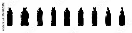 Bottle vector collection. Bottle plastic vector stock icon collection. Bottle plastic
