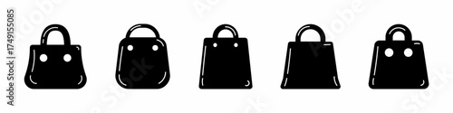 Shop bag vector collection. Shop bag vector stock icon collection. Shop bag