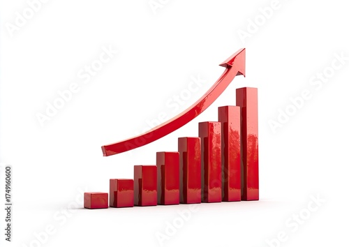 Red bar graph with upward trending arrow Free Download Red bar graph with upward trending arrow - GFXLoad