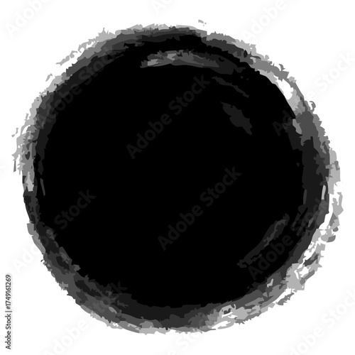 ベクター和風の筆ブラシ円 手書き