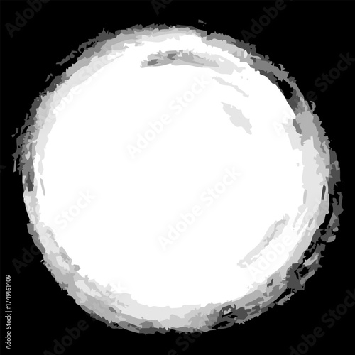 ベクター和風の筆ブラシ円 手書き
