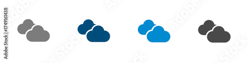 Cloudy icon. Solid vector icon.