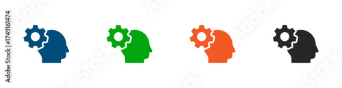 Thinking icons. Solid vector icons.