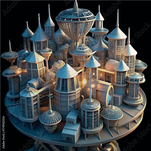 Futuristic Cityscape: Explore a mesmerizing futuristic cityscape, a testament to innovative architecture and urban design, envisioning a world of advanced technology and sustainable living.