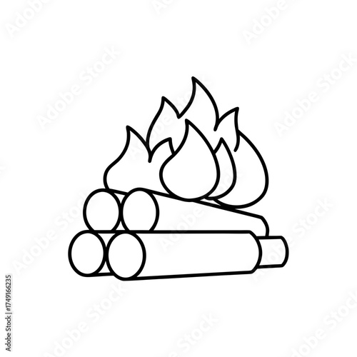 Outline drawing of a bonfire