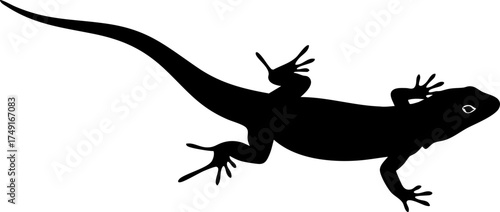 Quadro su tela Sleek lizard silhouette with dynamic detail, a bold and intriguing graphic ready