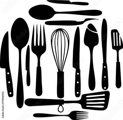 Culinary tools collection for professional chefs and home cooks, inspiring delicious creations and kitchen organization.