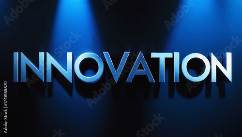 Bold innovation concept shines in the spotlight, inspiring creativity and breakthrough thinking for modern businesses