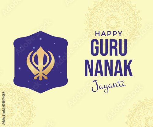 Guru Nanak Jayanti celebration banner. Vector illustration