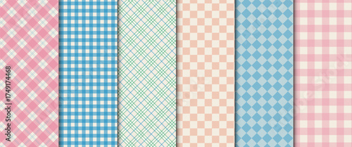Vichy gingham pattern. Classic checkered plaid design for fabric, wrapping paper, cards, and banners.