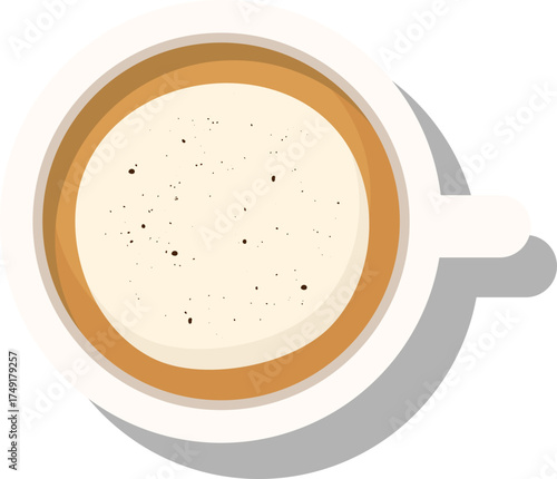 Latte Vector Illustration Decorated with Soft Cream
