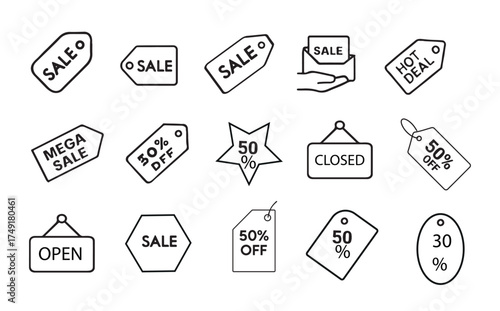 Modern Black Friday Icon Pack – Vector Icons for Shopping, Deals & Discounts, Generative Ai