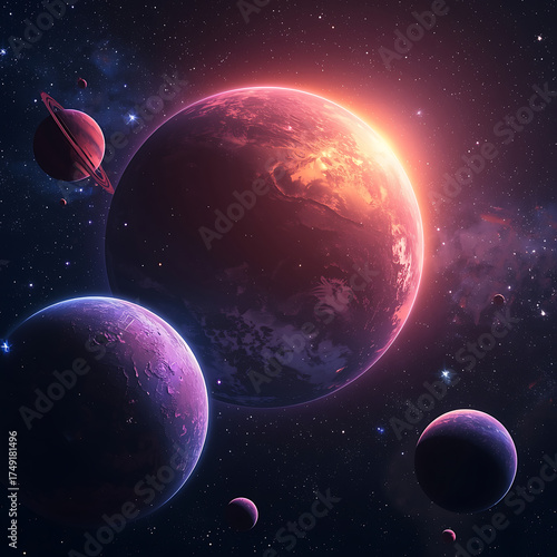 Orbital dance of planets and moons around luminous star